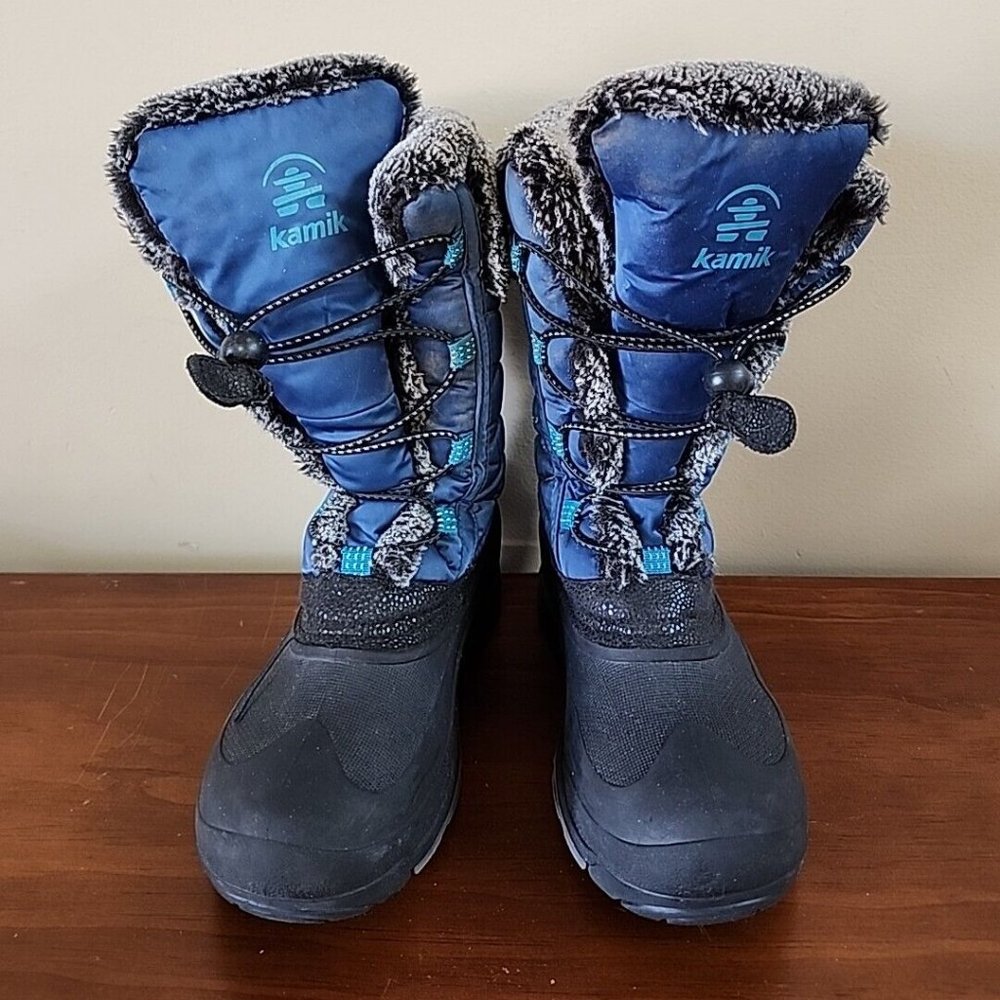 Kamik Girl's Star 3 Snow boots in Blue & Gray Size 2  Kid